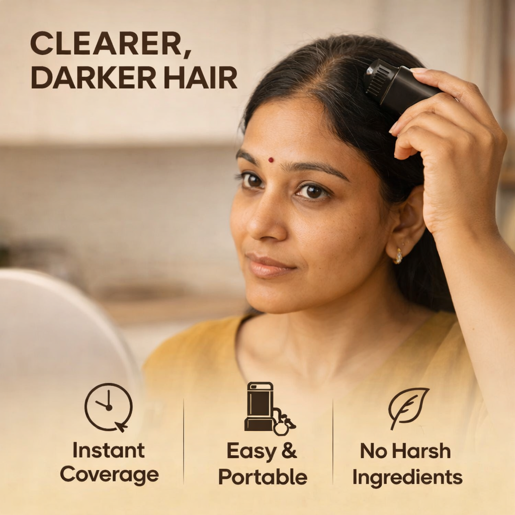 Instant Grey Hair Cover Stick – Quick Touch-Up for Natural Black Hair