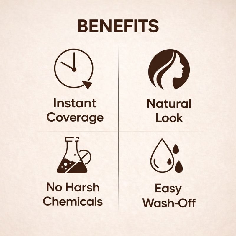 Instant Grey Hair Cover Stick – Quick Touch-Up for Natural Black Hair